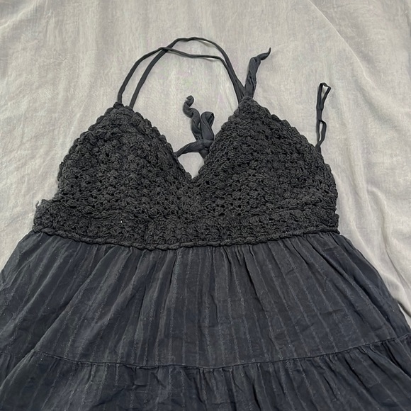 aerie Dresses Knitted Black Baby Doll Dress Poshmark